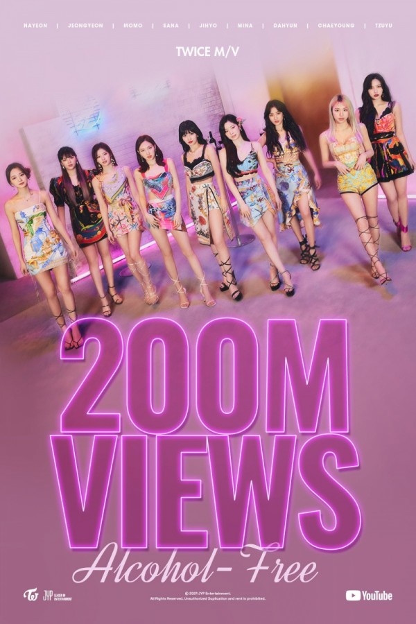 เพลง'Alcohol Free'ของ TWICE มียอดวิวถึง 200 ล้านวิว กลายเป็น MV ที่ 15